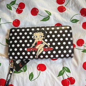 Betty Boop Polka Dot Wallet - Black and White